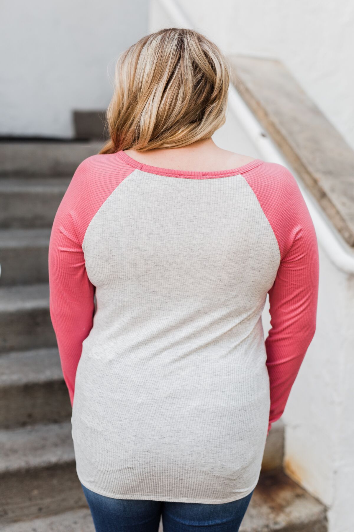 Season Awaits Long Sleeve Raglan Top- Pink – The Pulse Boutique