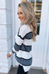 Oh So Soft Striped Knit Sweater- White