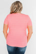 Short Sleeve Neon Zipper Top- Pink
