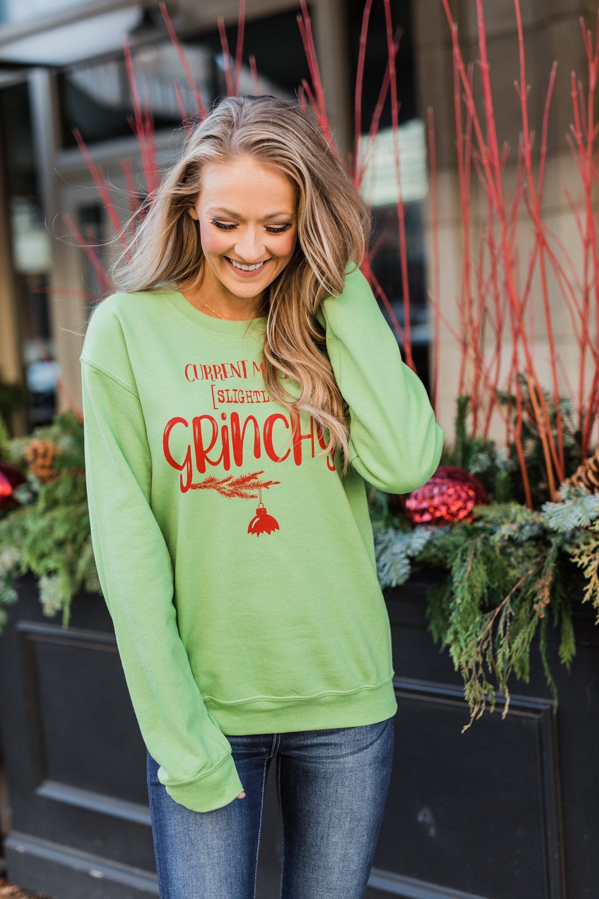 Green deals grinch sweater