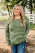Days Like These Striped Knit Sweater- Olive & Ivory