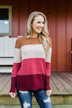 Say You Love Me Knit Sweater- Camel & Burgundy