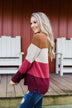 Say You Love Me Knit Sweater- Camel & Burgundy