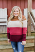 Say You Love Me Knit Sweater- Camel & Burgundy