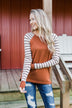 Loving Life Striped Sweater- Copper & Oatmeal