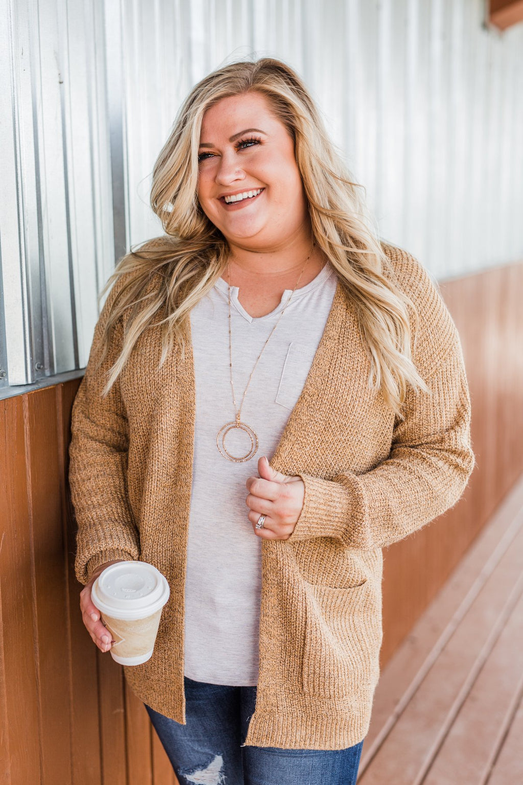 Making Memories Knit Cardigan- Camel