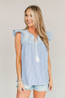 Live Simply Striped Blouse- Navy & Off-White