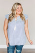 Live Simply Striped Blouse- Navy & Off-White