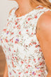 Marigold Melodies Ribbed Floral Tank- Ivory