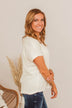 Light Up My Heart V-Neck Top- Ivory
