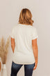 Light Up My Heart V-Neck Top- Ivory