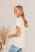 Light Up My Heart V-Neck Top- Ivory