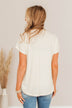 Light Up My Heart V-Neck Top- Ivory