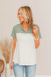 Ready For What's Next V-Neck Top- Light Olive