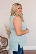 When You Look At Me Pocket Tank- Teal