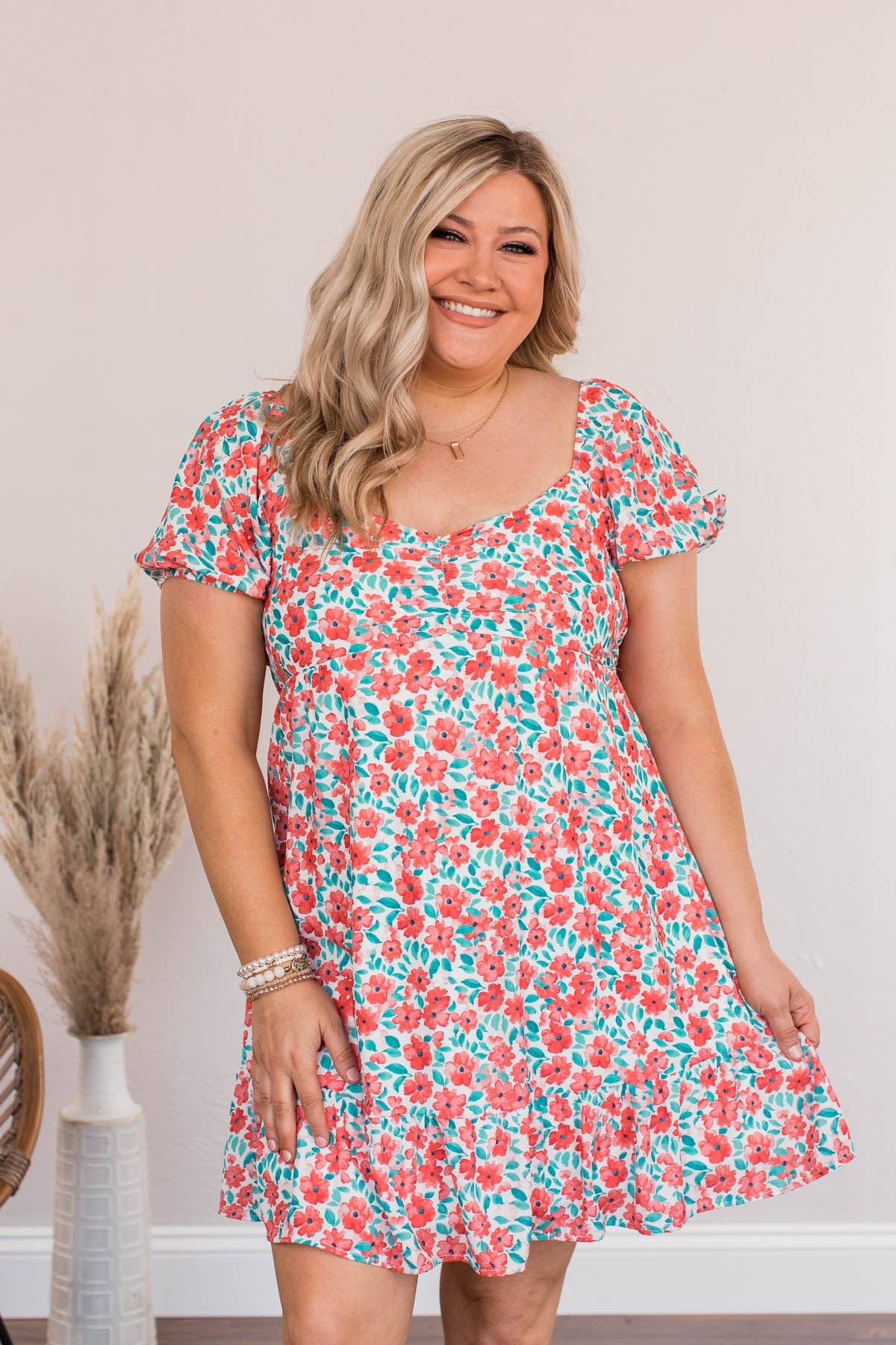 Sway With The Wind Mini Dress- Coral – The Pulse Boutique