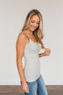 Pulse Basics Lace Trimmed Tank Top- Heather Grey
