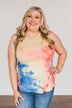 Live Colorfully Tie Dye Tank Top- Coral Multi-Color