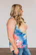 Live Colorfully Tie Dye Tank Top- Coral Multi-Color