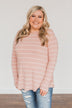 Feelin' A Little Lucky Striped Knit Top- Mauve Pink