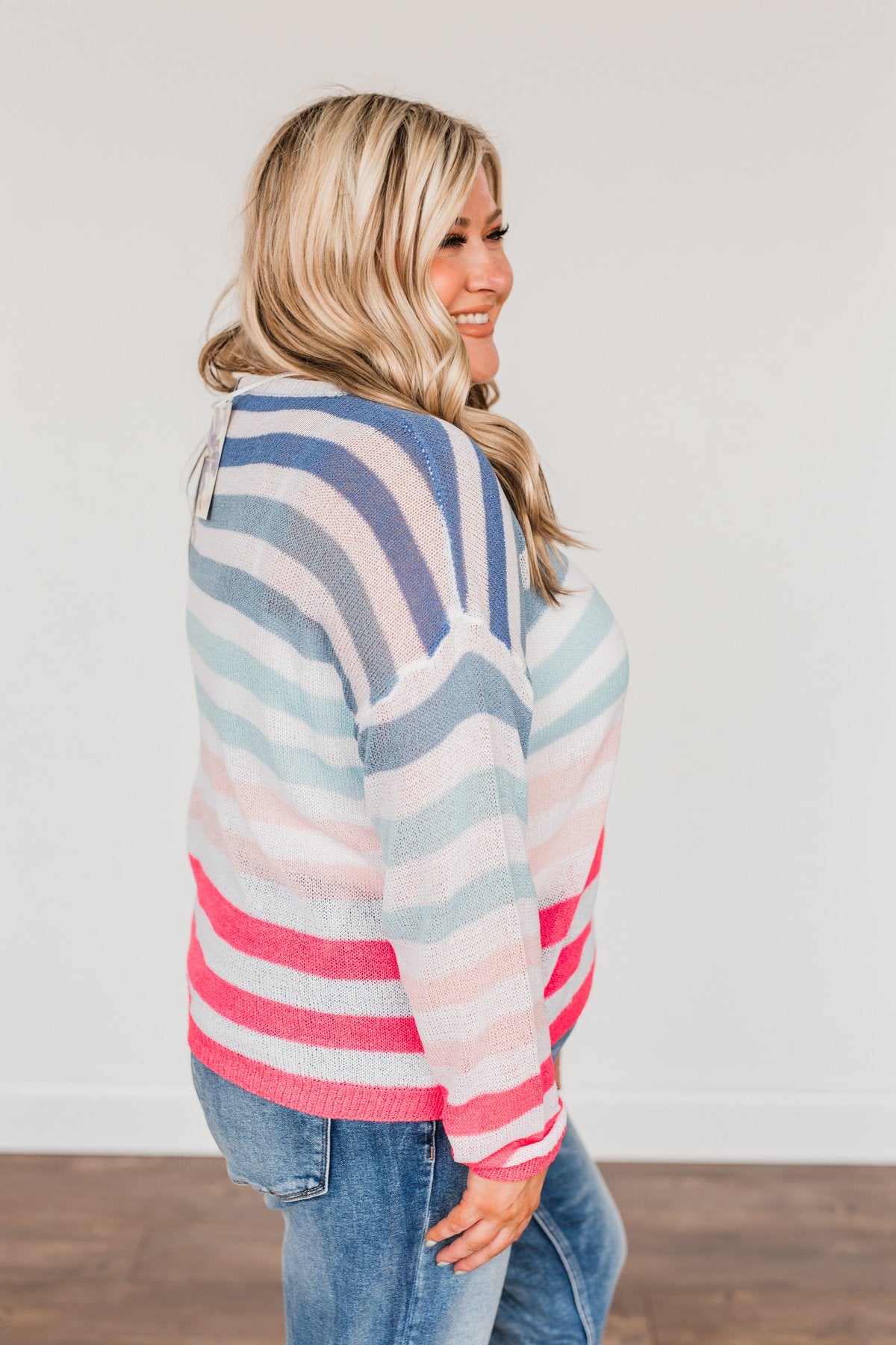 Blessed Days Striped Knit Top- Shades of Pink & Blue