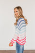 Blessed Days Striped Knit Top- Shades of Pink & Blue