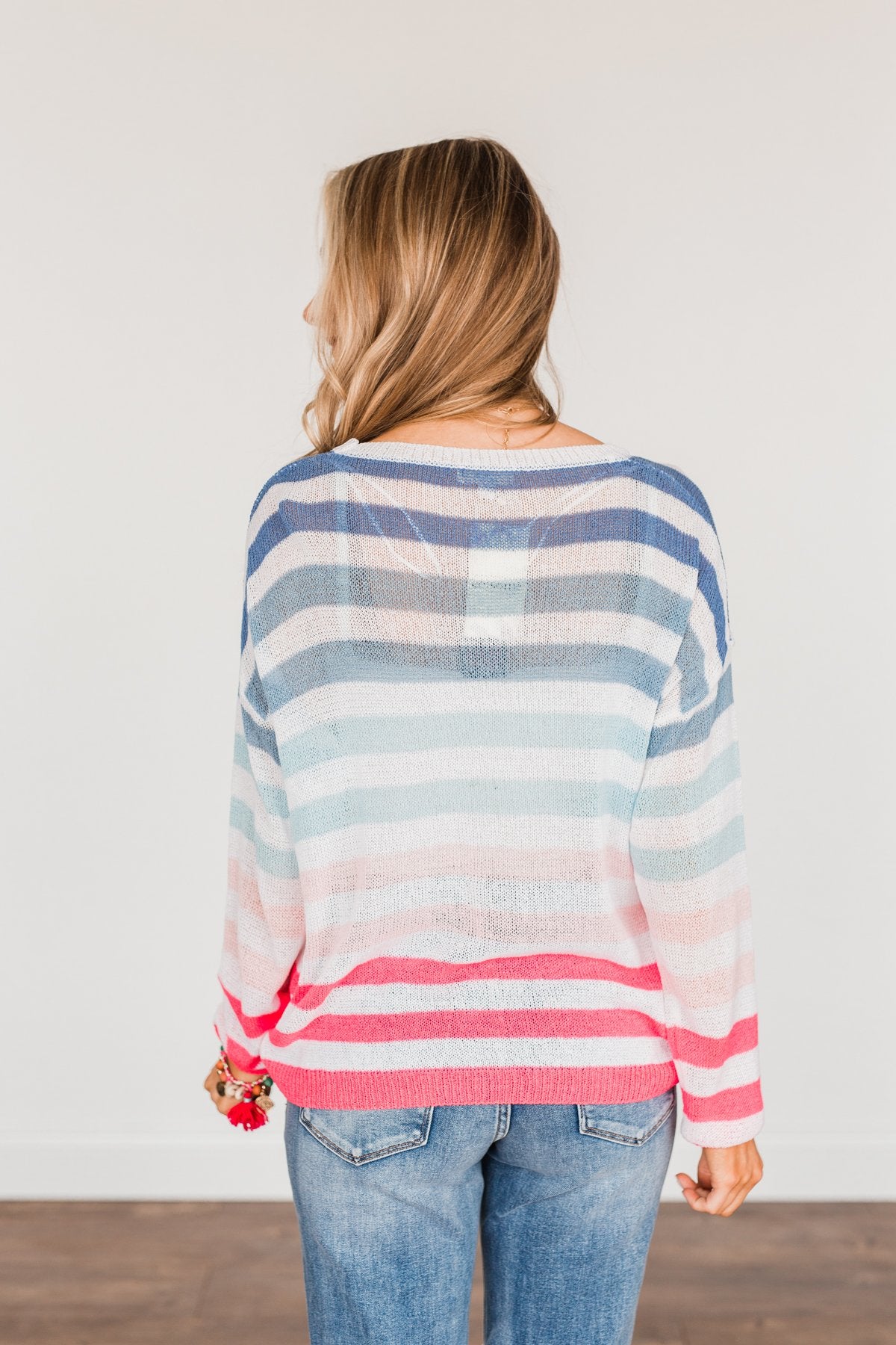 Blessed Days Striped Knit Top- Shades of Pink & Blue