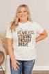 "She Is Fearless" Leopard Graphic Tee- Cream