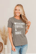 "Weekends. Coffee. & Dogs." Graphic Tee- Charcoal