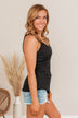 Can't Get The Best Of Me Knit Tank- Black