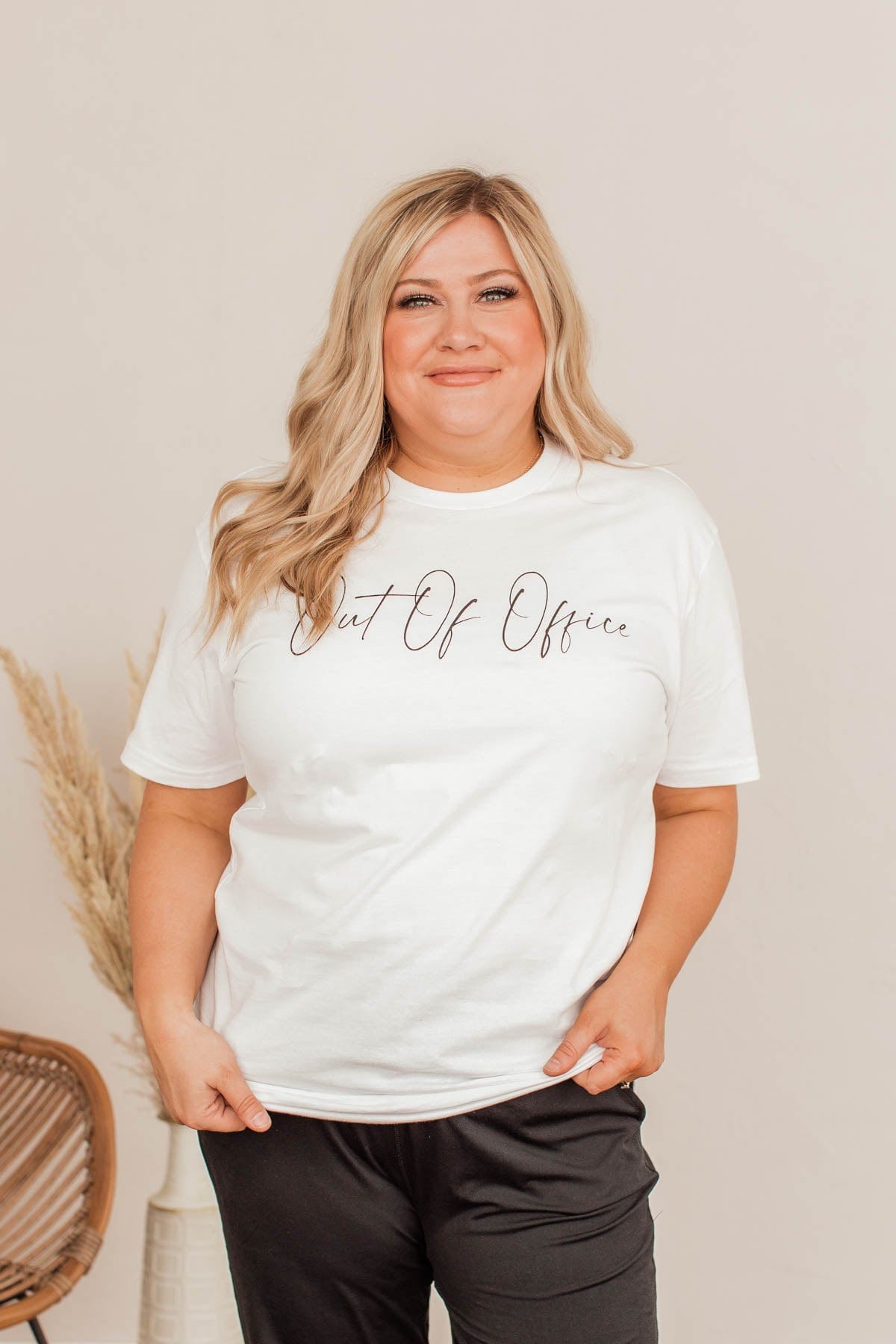 "Out Of Office" Graphic Tee- Ivory