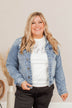 KanCan- Medium Denim Distressed Jean Jacket