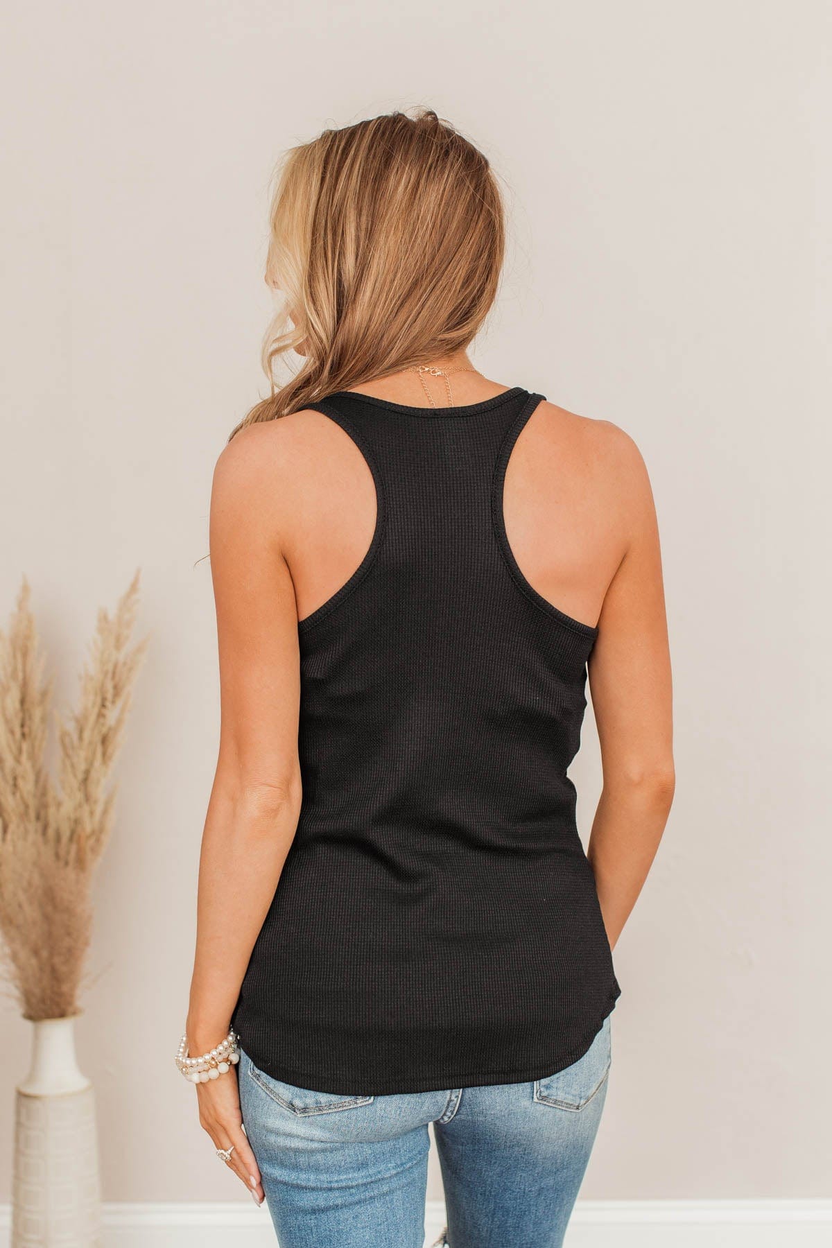 Can't Get The Best Of Me Knit Tank- Black