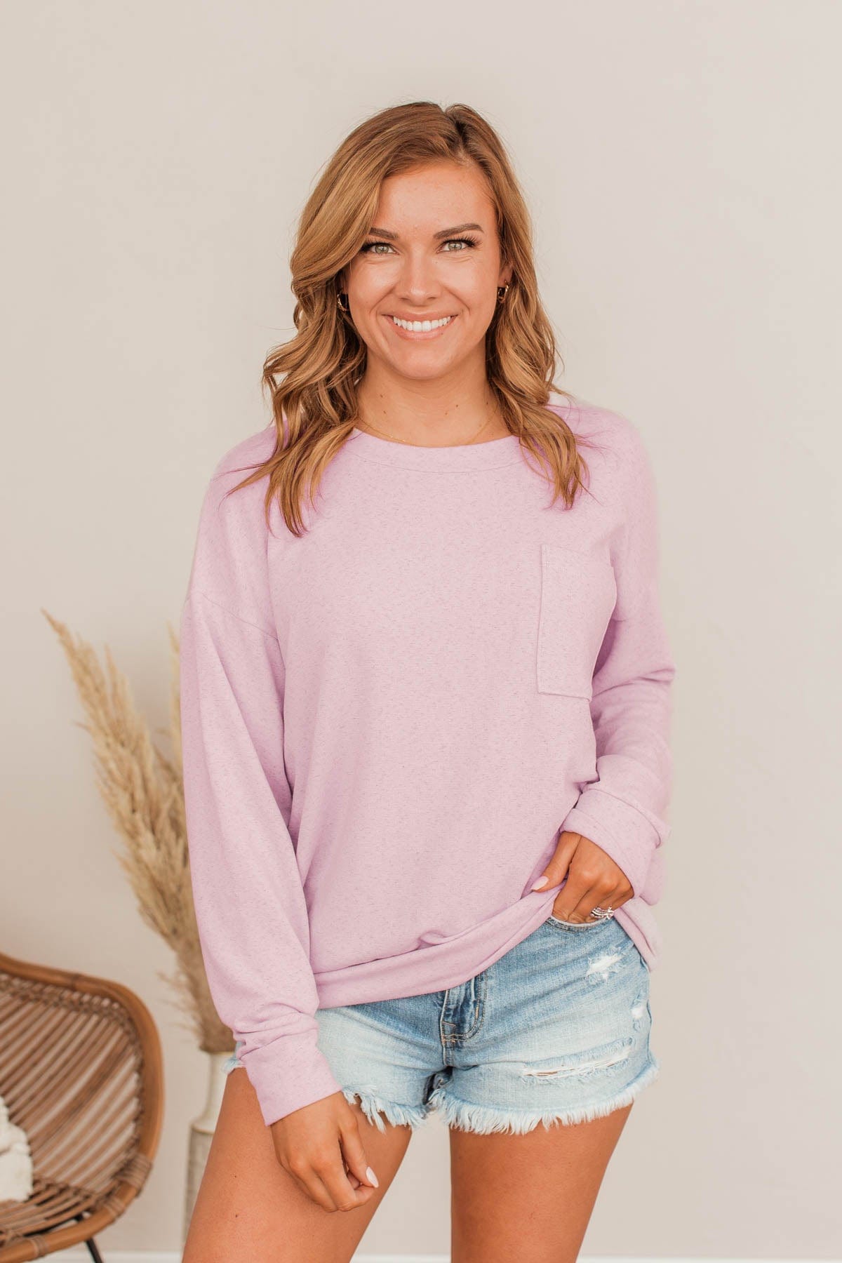 Nothing But Love Long Sleeve Top- Lavender
