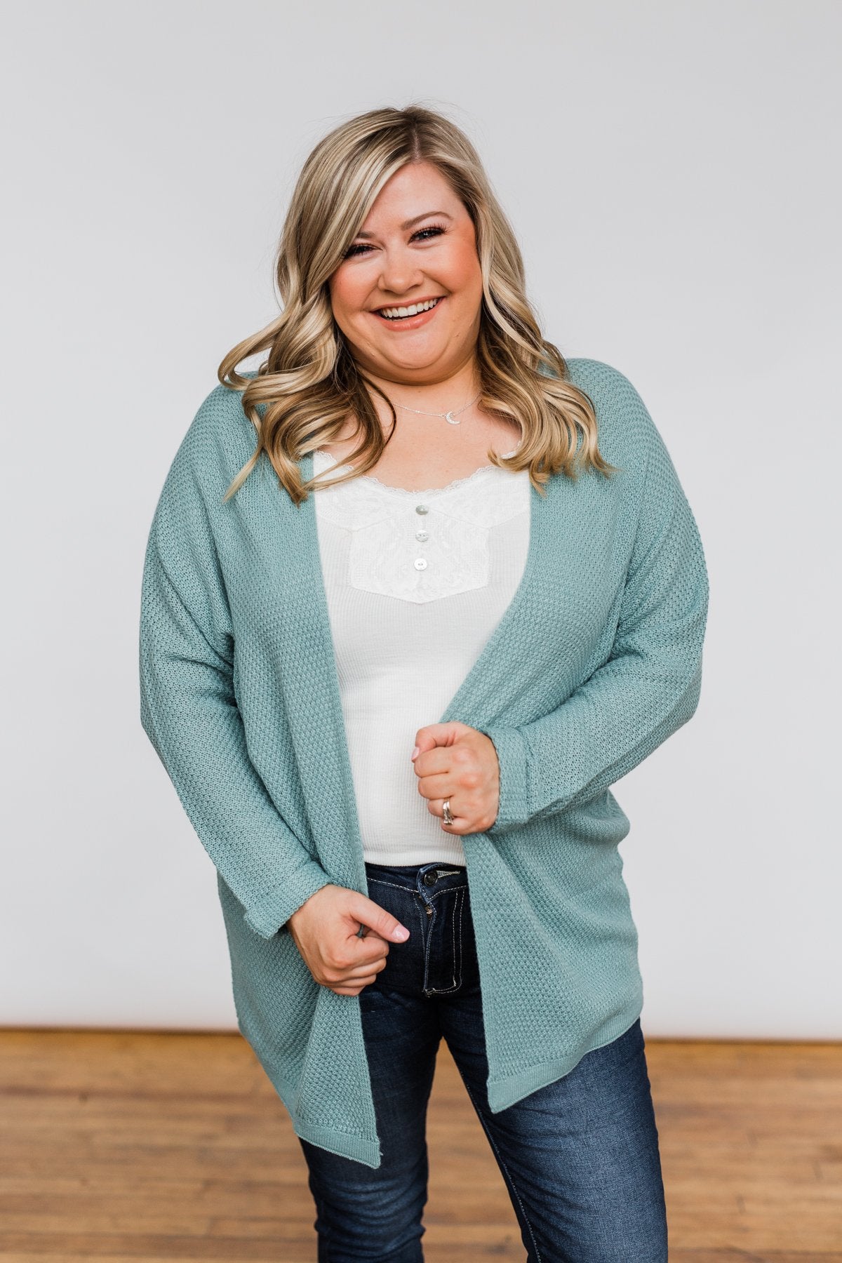 Sweet Serenity Knitted Cardigan- Slate Blue