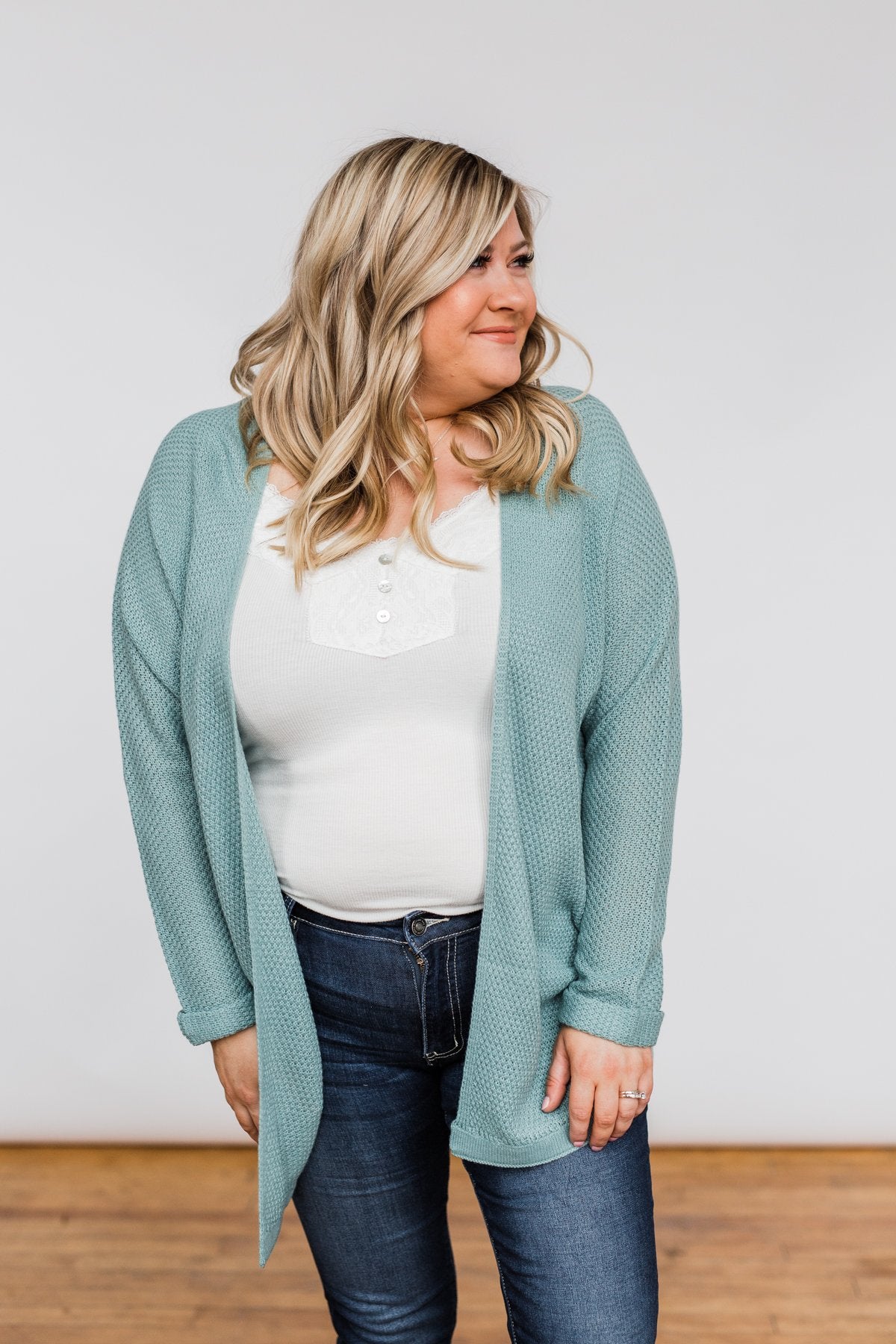 Sweet Serenity Knitted Cardigan- Slate Blue