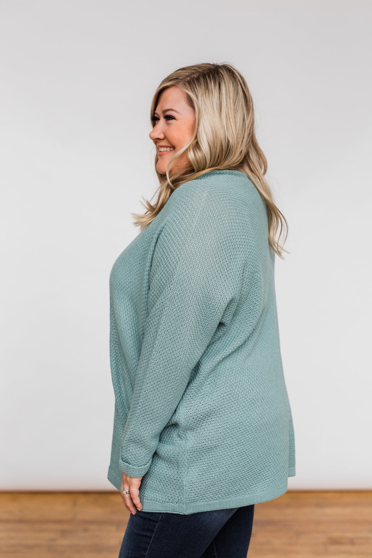 Sweet Serenity Knitted Cardigan- Slate Blue