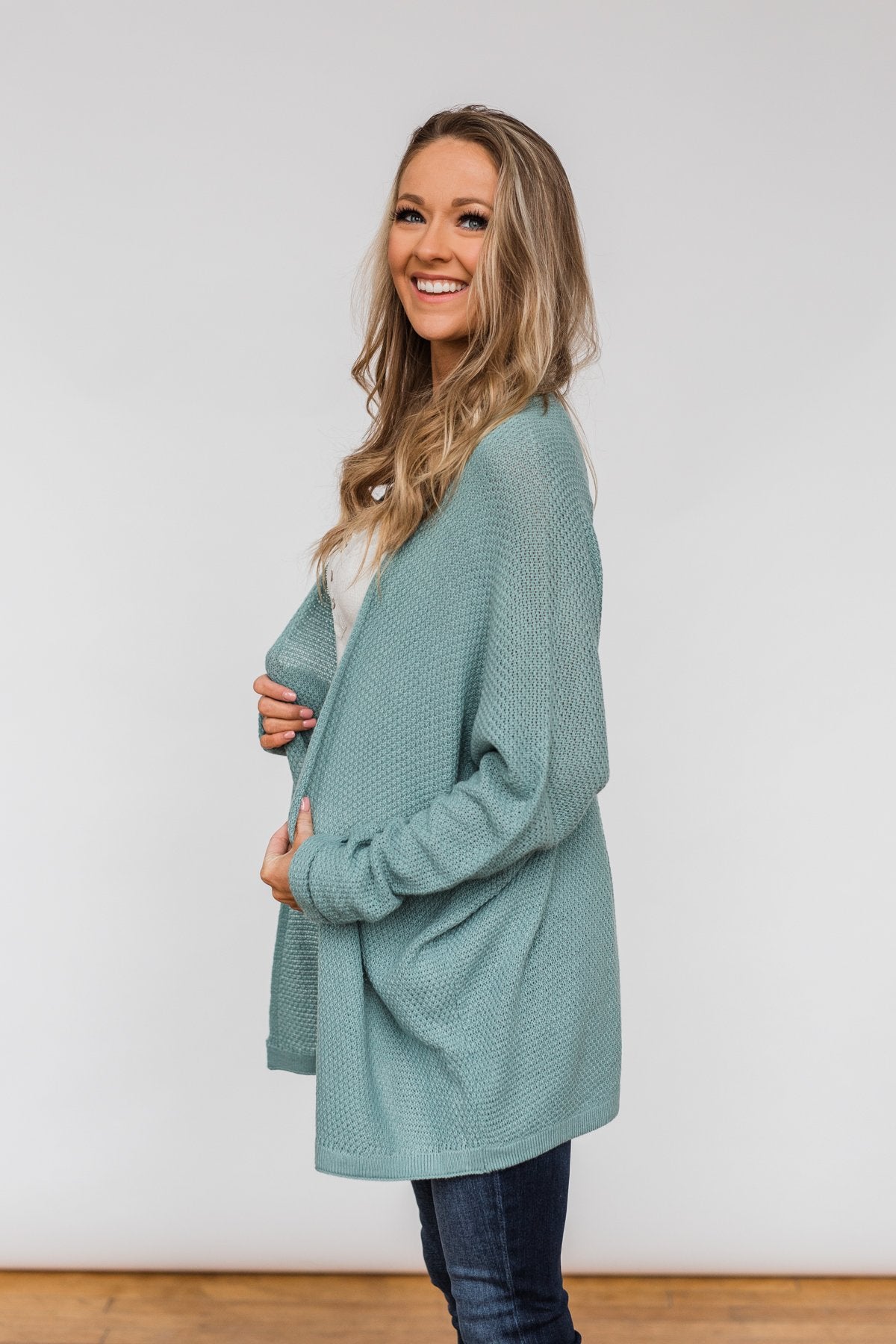 Sweet Serenity Knitted Cardigan- Slate Blue