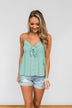 Better Than I Was Bow Tie Tank Top- Dusty Sage