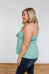 Better Than I Was Bow Tie Tank Top- Dusty Sage