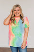 Full Of Life Tie Dye Top- Neon Multi-Color