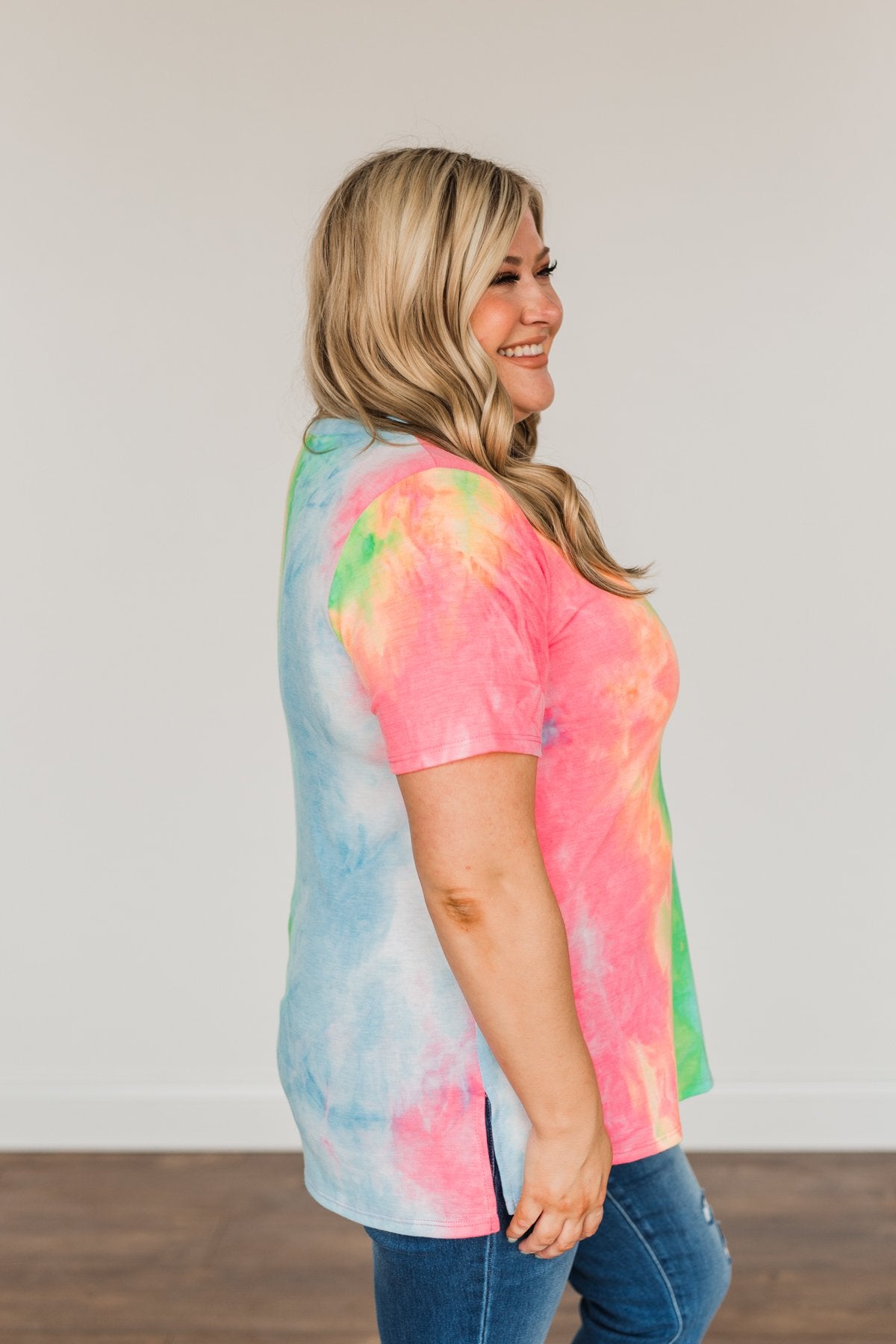 Full Of Life Tie Dye Top- Neon Multi-Color