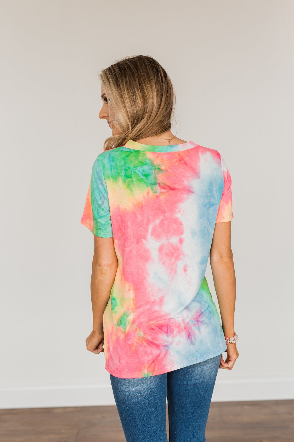 Full Of Life Tie Dye Top- Neon Multi-Color