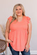 Bounce In Your Step Babydoll Knit Top- Coral