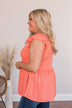 Bounce In Your Step Babydoll Knit Top- Coral