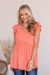 Bounce In Your Step Babydoll Knit Top- Coral