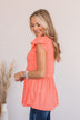 Bounce In Your Step Babydoll Knit Top- Coral
