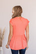 Bounce In Your Step Babydoll Knit Top- Coral