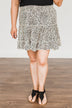 Always Impressed Ruffled Mini Skirt- Natural Leopard