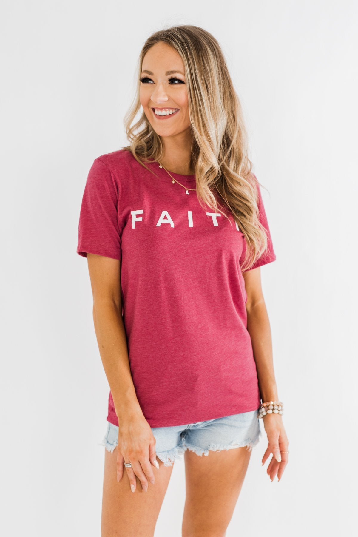 "Faith" Graphic Tee- Wild Berry